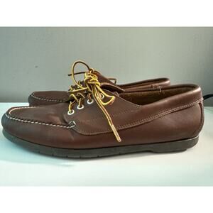 Men's 10.5 D L.L. Bean Brown Leather Handsewn Moccasins Camp Moc Shoes Campside